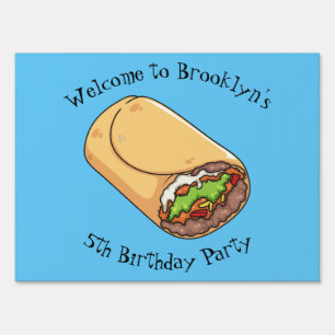 Burrito cartoon illustration sign