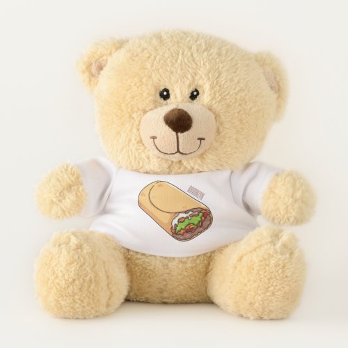 Burrito cartoon illustration teddy bear
