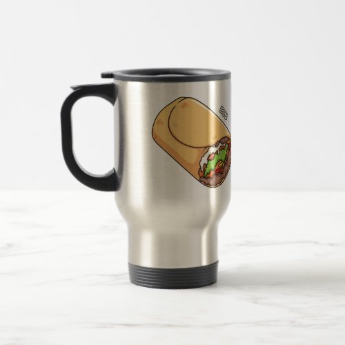 Burrito cartoon illustration  travel mug