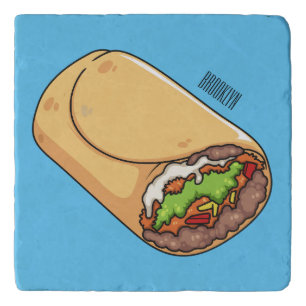 Burrito cartoon illustration  trivet