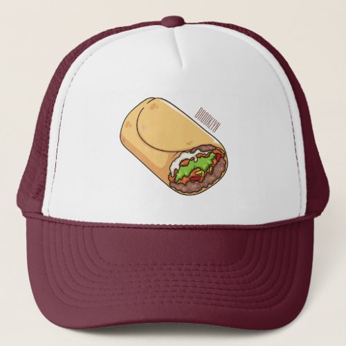 Burrito cartoon illustration  trucker hat