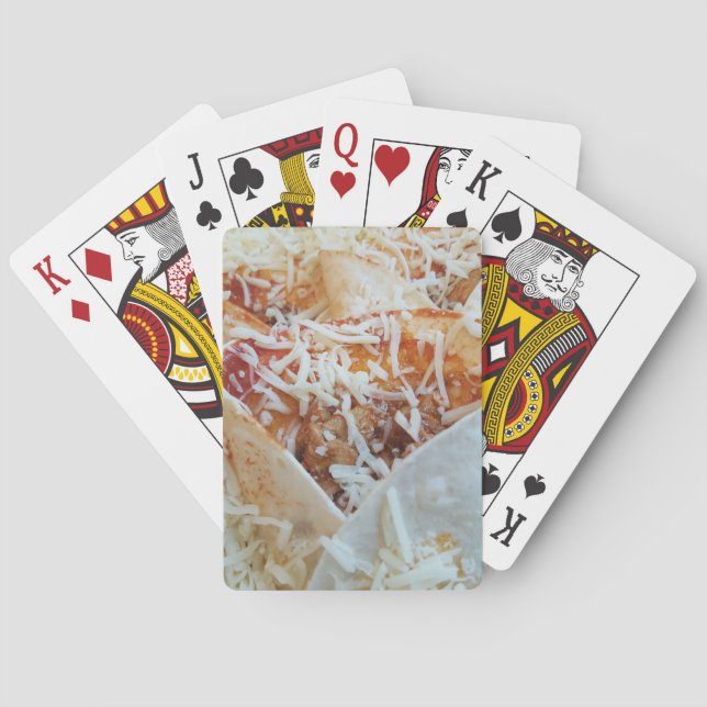 Burrito Cheese Funny Food Background Poker Cards (Back)