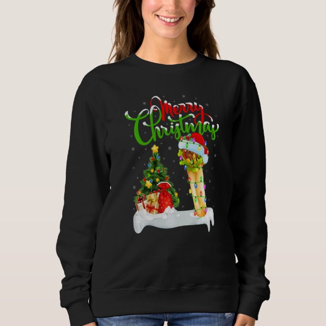 Burrito Food  Xmas Decorations Santa Burrito Chris Sweatshirt (Front)