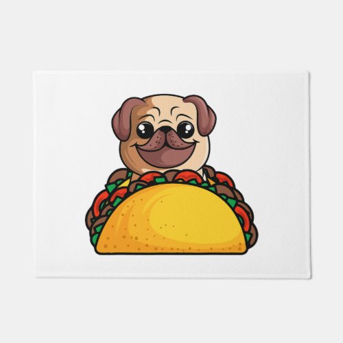 burrito mexican taco pug dog lover  doormat