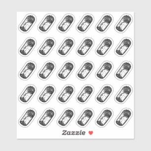 Burrito Wedding Place Card Food Meal Menu Choice Sticker