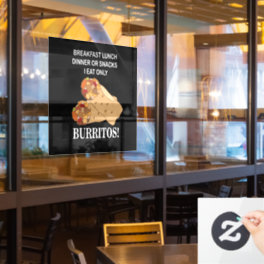 Burritos I Eat Only Burrito Restaurant Window Cling