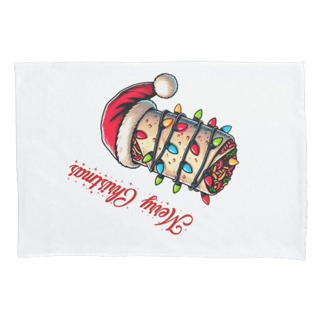 Burritos Mexican Food Christmas Hat Xmas Pillow Case (Front)