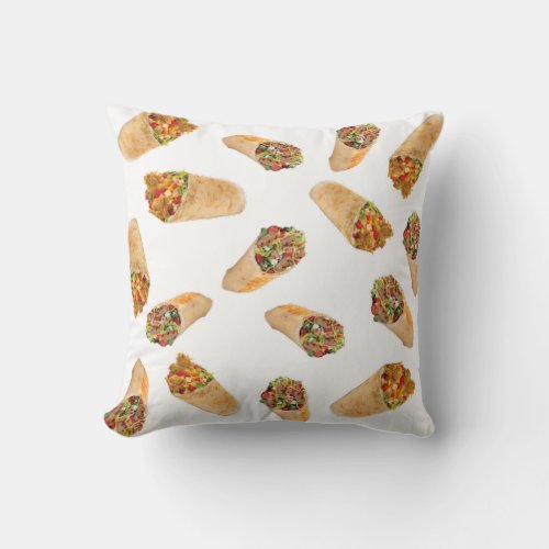 Burritos pattern throw pillow
