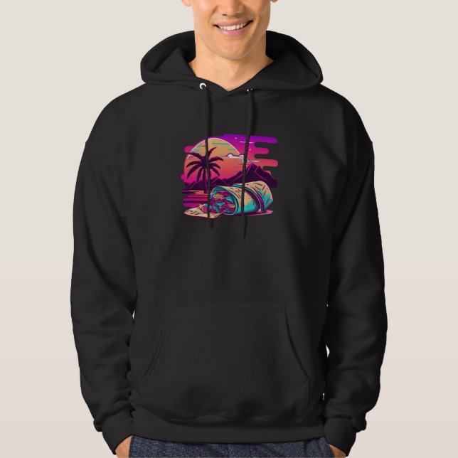 Burritos Synthwave 80s Retrowave Aesthetic Hoodie (Front)