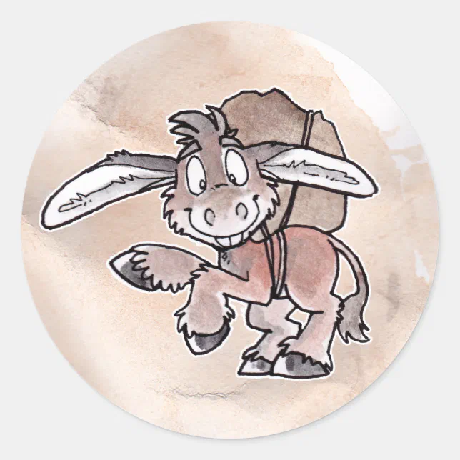 Burro Classic Round Sticker | Zazzle