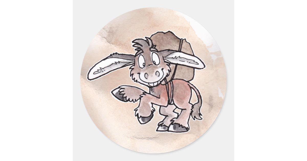 Burro Classic Round Sticker | Zazzle