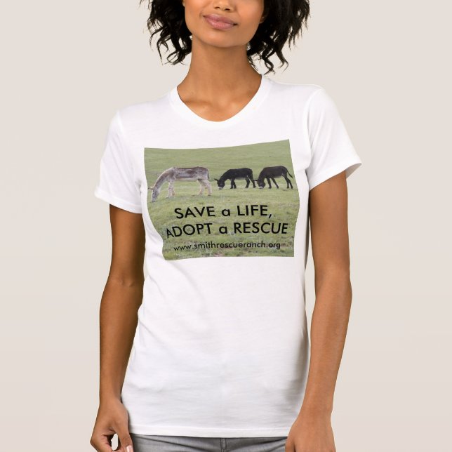 Burro~SAVE a LIFE, ADOPT a RESCUE T-Shirt (Front)