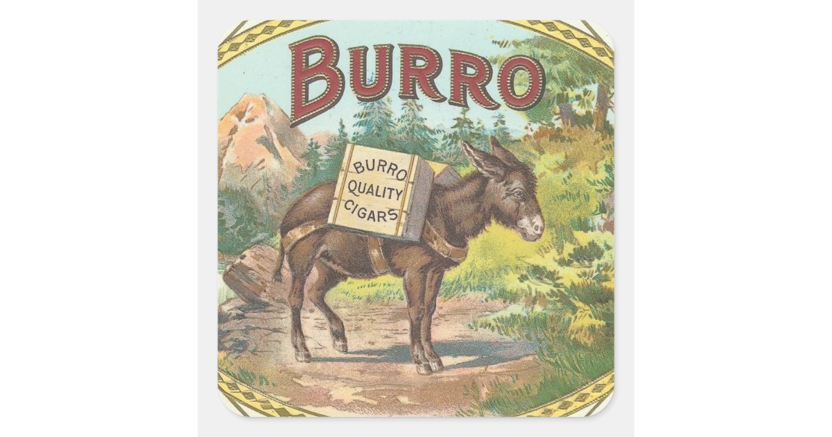Burro Square Sticker | Zazzle