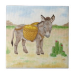 Burro With Basket Tile at Zazzle