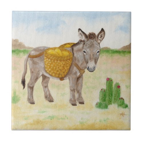 Burro with Basket tile