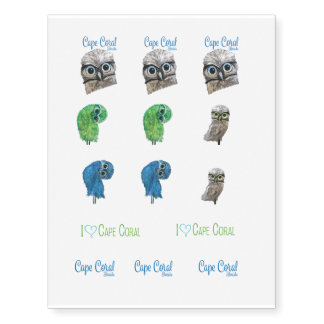 Burrowing Owl Art Temporary Tattoos
