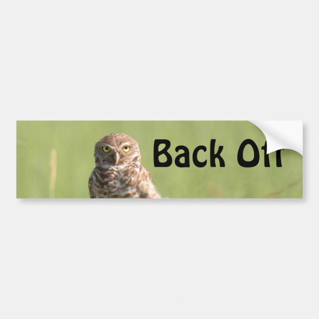 Burrowing owl Back Off Bumper Sticker (Front)