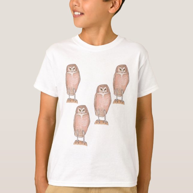 Burrowing Owl bird art pattern T-Shirt (Front)