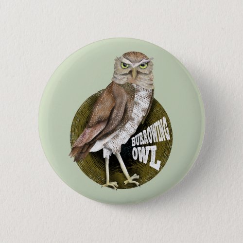 Burrowing owl button