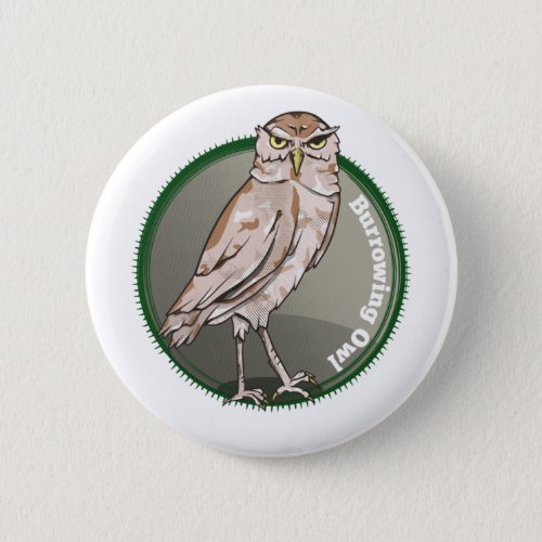 Burrowing Owl Button
