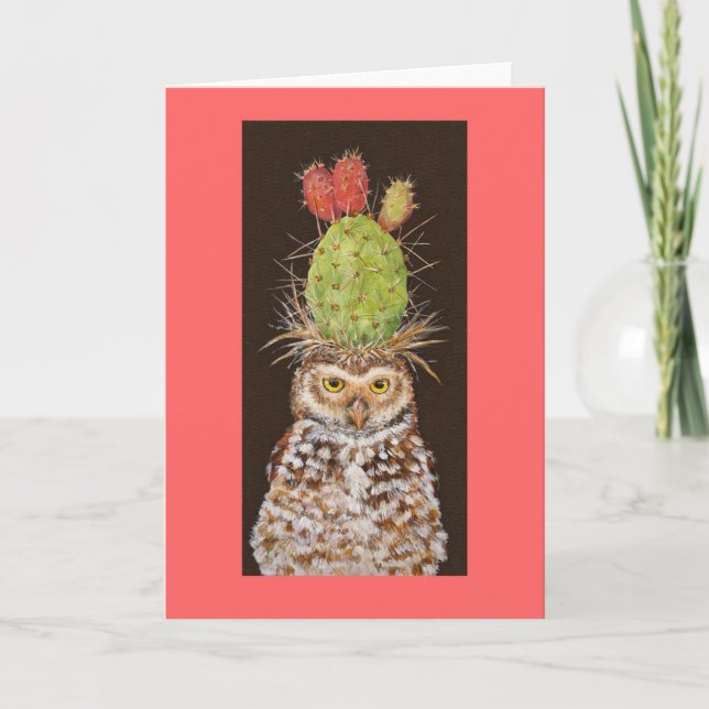 burrowing owl cactus card (Front)