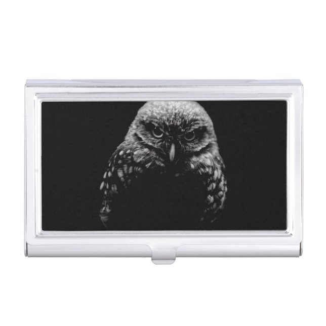 'Burrowing Owl' Case For Business Cards (Front)