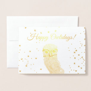 Burrowing Owl Holidays Foil Card