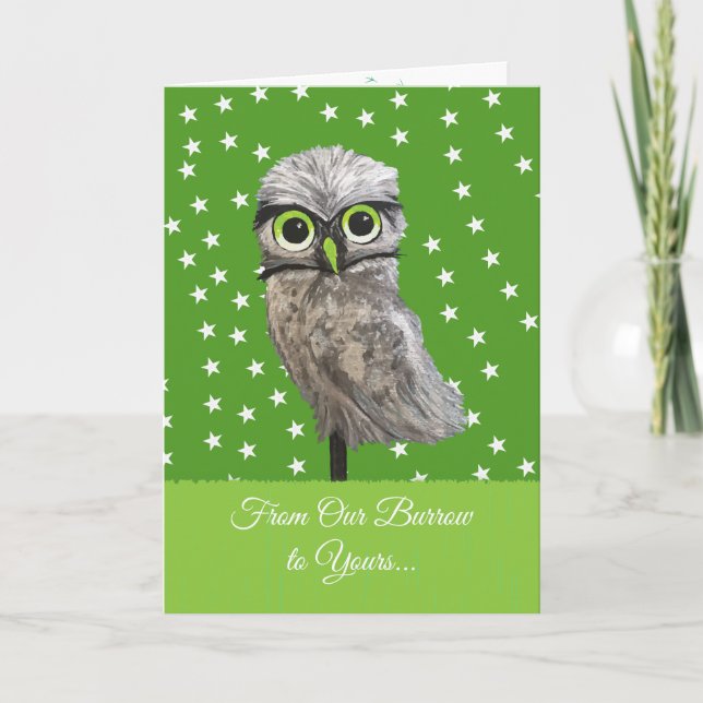 Burrowing Owl Holidays Holiday Card (Front)