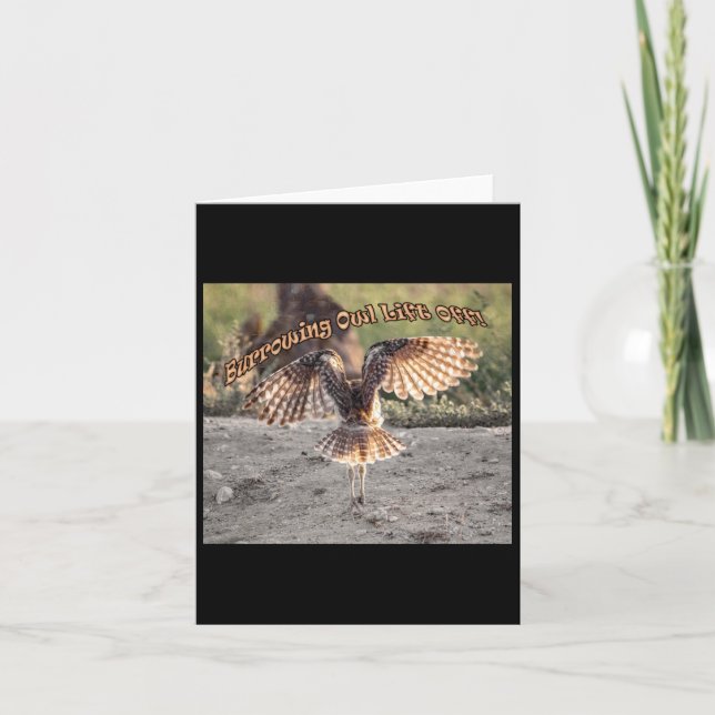 Burrowing Owl Lift Off Sticker  Card (Front)
