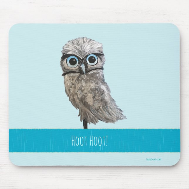 Burrowing Owl Painting Mouse Pad (Front)