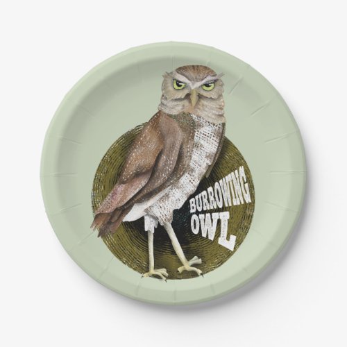 Burrowing owl paper plates