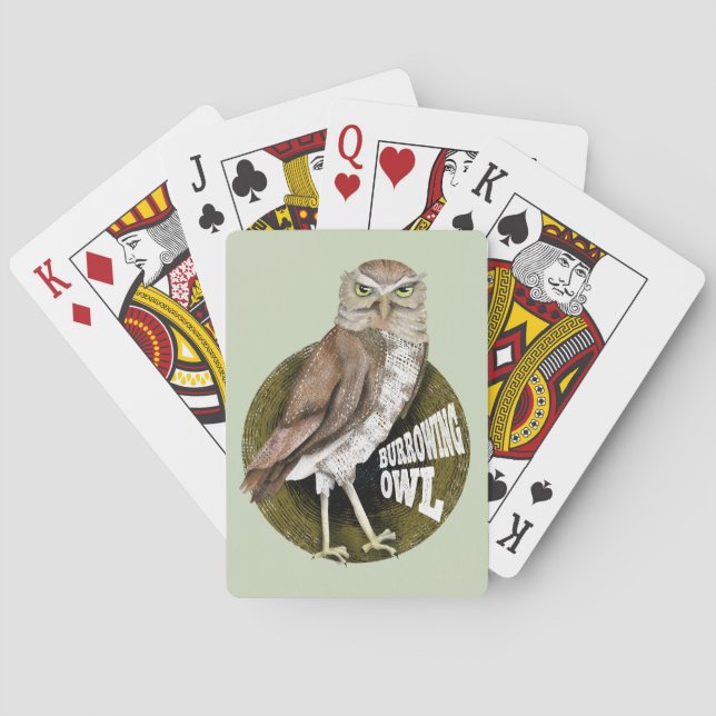 Burrowing owl poker cards (Back)