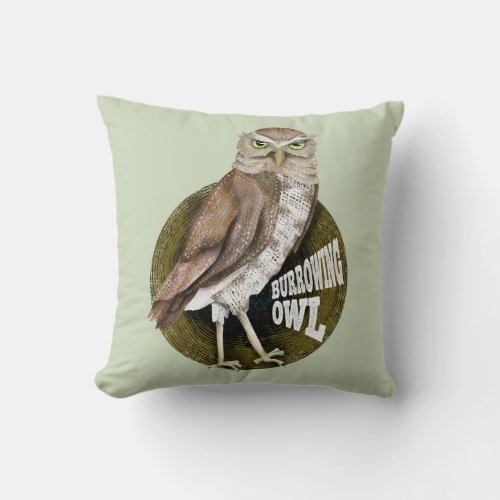 Burrowing owl shoco throw pillow