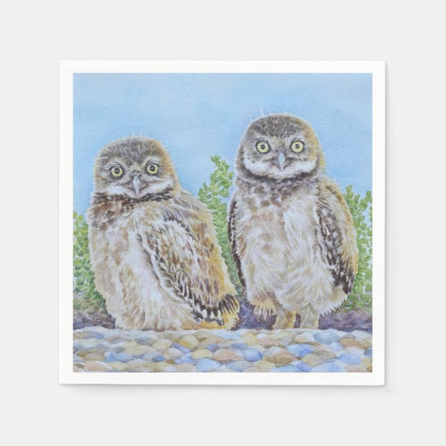 Burrowing Owlets Napkins (Front)
