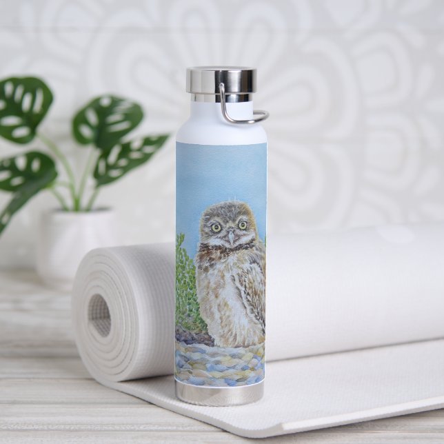 Burrowing Owlets Water Bottle (Yoga (Rotated))