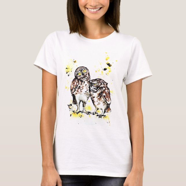 Burrowing Owls Bird T-shirt (Front)