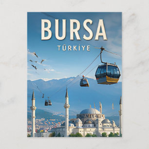 🏔️ Bursa Turkey Grand Mosque And Mountain Views Postcard