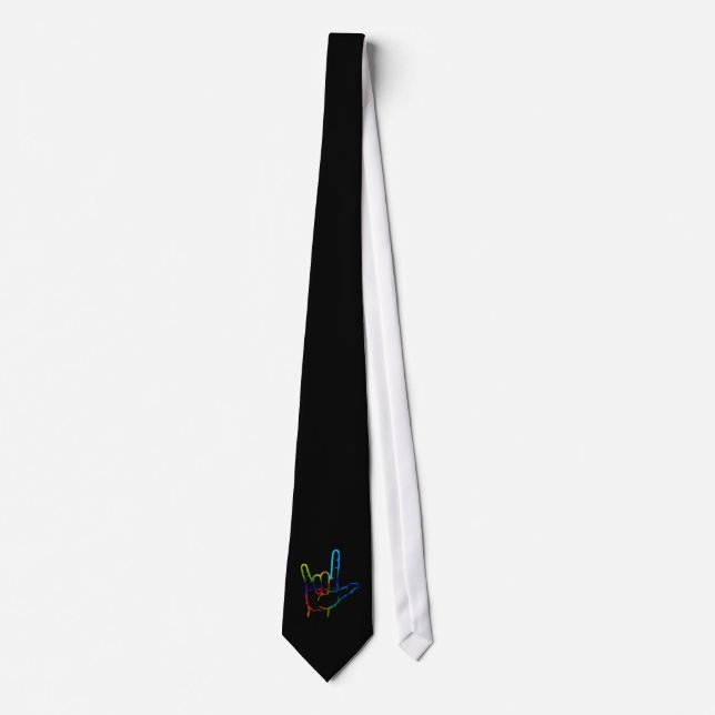 Burst ASL I Love You Hand Tie (Front)