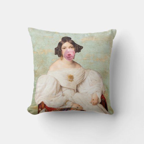 Burst Bubble Gum Diva  Throw Pillow