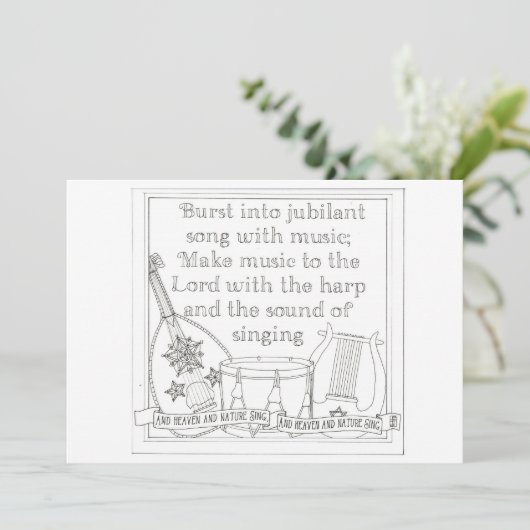 Burst Into Song Coloring Book Postcard (Standing Front)