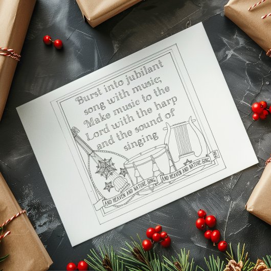 Burst Into Song Coloring Book Postcard