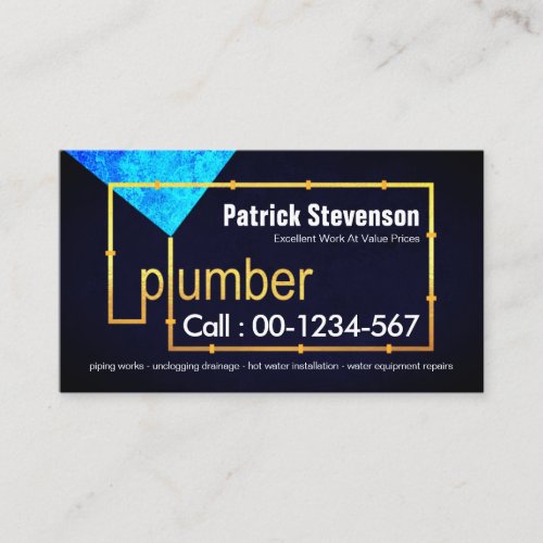 Burst Leaking Plumber Pipe System Business Card
