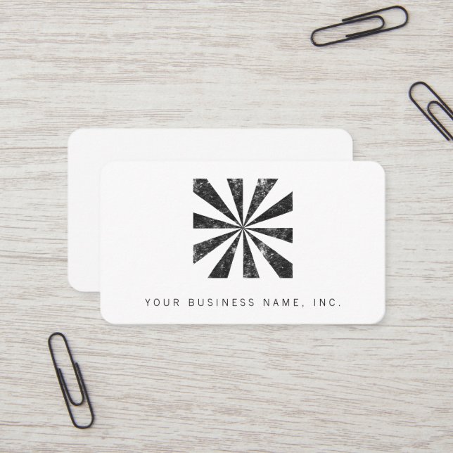 Burst (Letterpress Style Background) Business Card (Front/Back In Situ)
