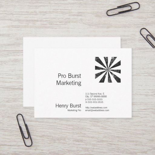 Customizable Burst (Letterpress Style Background) Business Cards