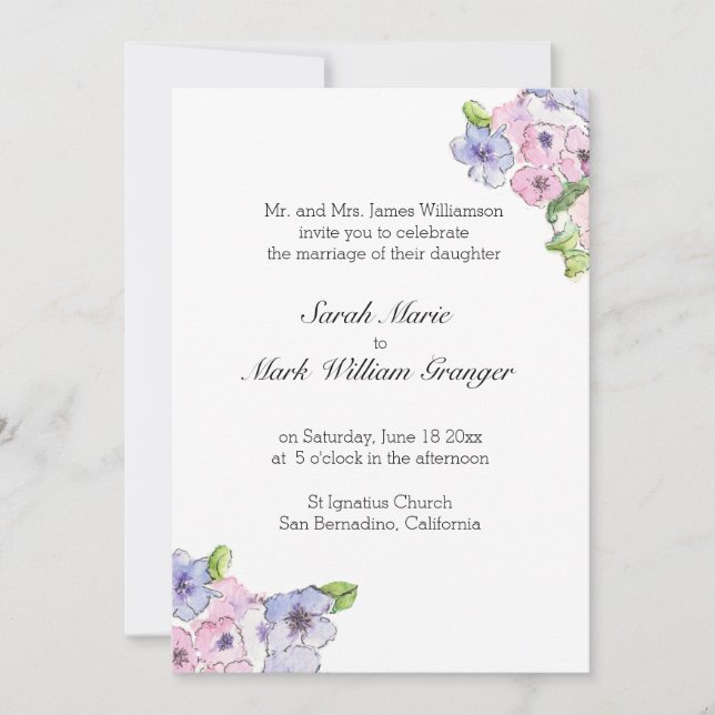 Burst of Blue and Purple  Invitation (Front)