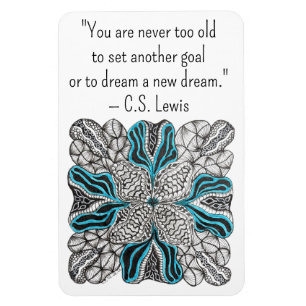 Burst of Blue Hand-Drawn Doodle Magnet with Quote