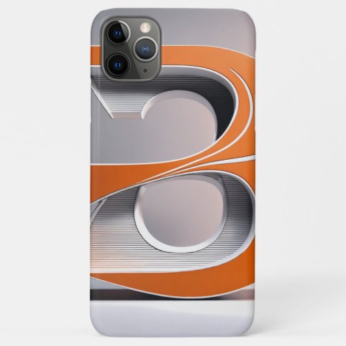 Burst of Brilliance 3D White Letter B with Orang iPhone 11 Pro Max Case