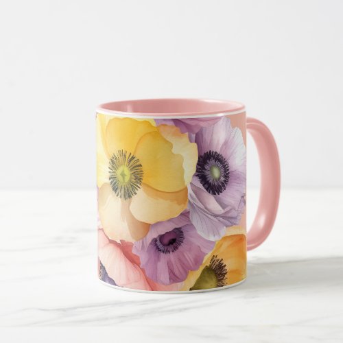 Burst of Flowers Anemones  Mug