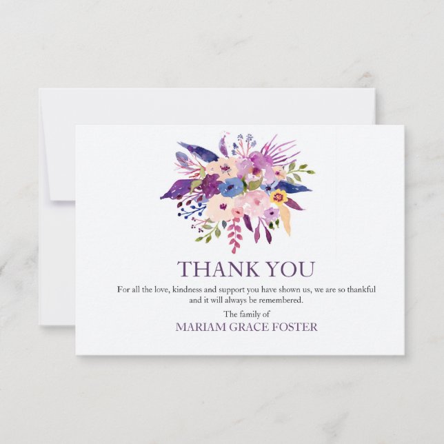 Burst of Flowers Bereavement Thank You Card (Front)