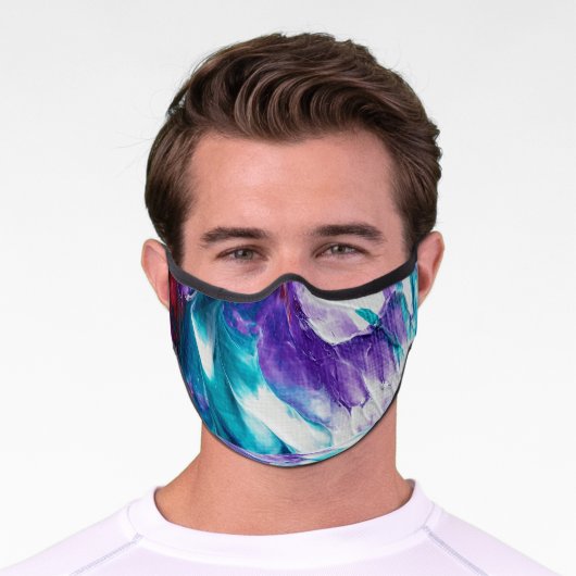 Burst of Purple Premium Face Mask (Worn)